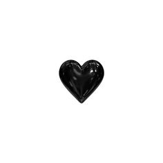 a black heart shaped object on a white background