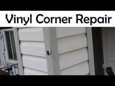 the words vinyl corner repair are in front of an image of a door and window