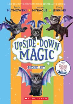 the upside down magic box set includes four cats and two bats, including one cat