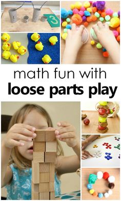 this is a collage of different activities for kids to play with