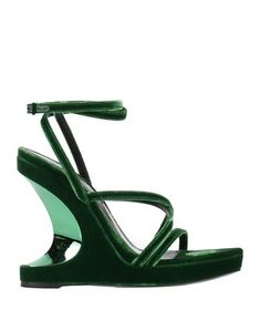 Find TOM FORD Sandals Viscose, Plastic, Brass, Leather on Editorialist. velvet, no appliqués, solid color, leather lining, buckle-fastening ankle strap, pointed toe, wedge heel, covered wedge, leather sole, contains non-textile parts of animal origin, small sized, ankle strap sandals , Color: Green , Size: 8 Sandals With Heels, Unique Heels, Velvet Sandals, Stylish Heels, Elegant Heels, Ankle Wrap Sandals, Wrap Sandals, Heel Design, Womens Sandals Wedges