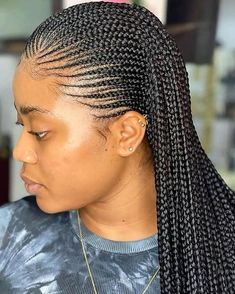 Hairstyles For Attachment, Natural Weaving Hairstyles, Ghanian Lines Hairstyles Latest, Latest African Hair Braiding Styles, Knotless Braids Styles, Weaving Hairstyles, Small Cornrows, Cornrows With Box Braids