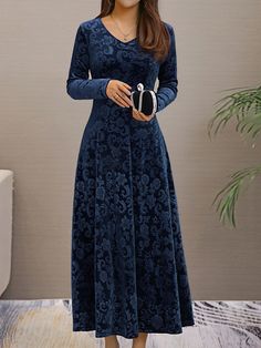 Long Sleeve Dress Elegant, Maxi Dress Pattern, Dress For Spring, Flared Dress, Printed Shirt Dress, Plus Size Maxi Dresses, Dress Elegant, Fall Outfits Women, Trendy Dresses