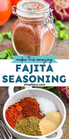 the ingredients for making this amazing fajita seasoning recipe