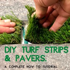 A Complete How To Tutorial Diy Turf And Pavers Backyard, Grass Between Pavers Diy, Diy Pavers And Turf, Artificial Turf And Paver Patio, Diy Turf Backyard, Arizona Patio Ideas, Turf Patio, Turf Paver, Artificial Grass Backyard