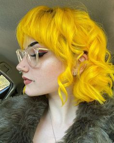 Yellow Hair Dye, Lemon Hair, Hairstyle Color, Extension Hair, Hair Color Unique, Arctic Fox