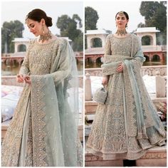 Introducing our Women's Premium Quality Pakistani Indian wedding bridal party dresses, perfect for mehndi, nikkah, engagement, reception, barat, walima, sangeet, mayu and everyday wear, available in all sizes, order now! a timeless piece crafted for those who appreciate classic style and superior craftsmanship. Inspired by the iconic design, these dress made in different style, lehenga, maxi, gown, sharara, saree, salwar kameez making it an essential addition to any wardrobe. Color:  Ice Blue Ma Long One Piece Dress Indian, Party Dress Indian, Gown Pakistani, Sharara Saree, Maxi Frocks, Pakistani Bridal Lehenga, Bridal Party Dress, Embroidery Clothes, Engagement Reception