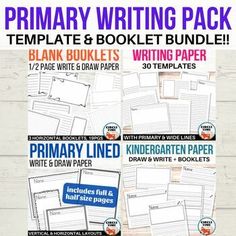 printable writing paper bundle for primary and middle school students