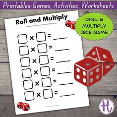 printable roll and multiply dice game for kids