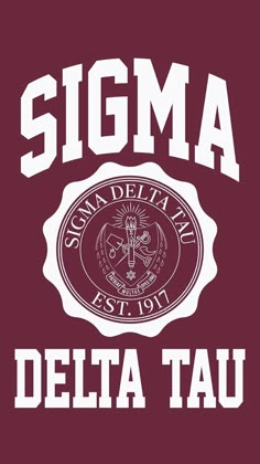 the logo for sigma delta tau, which is also in red and white