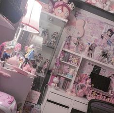 ╭──・ #cutecore #cutecoreroom #cutecorebedroom #bedroom #pinkcutecore #pinkcutecorebedroom #pinkbedroom #cutecoredecor #cutecoreideas #bedroomidea  ╰──・ Rooms Decoration, Hello Kitty Bedroom, Cute Core, Gaming Room Setup