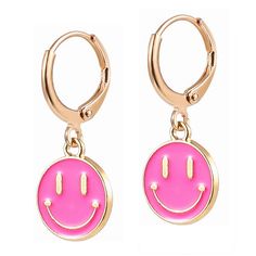 Preppy Earrings, Smiley Face Earrings, Colorful Preppy, Preppy Jewelry, Y2k Jewelry, Jewelry Cute, Colorful Aesthetic, Face Aesthetic, Face Earrings