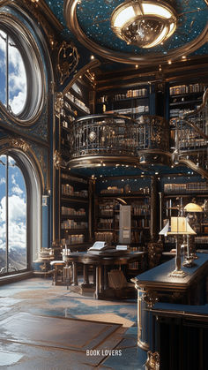 the interior of a large library with lots of books