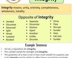 an info sheet describing the different types of integity in english and spanish language