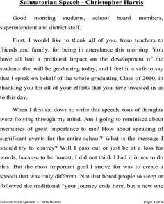 an image of a letter to someone on their graduation day with the words congratulations speech - christopher harris