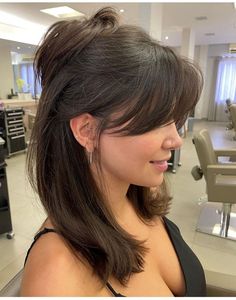 Midlength Haircuts, Haircuts For Long Hair, Hair Inspo Color, Aesthetic Hair, Dark Hair