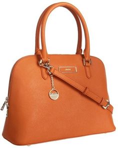 DKNY Saffiano Leather Round Satchel Nude Bags and Luggage DKNY Nude Bags, Heart Bag, Orange Bag, Pocket Book, Black Bag, Season Colors, Work Fashion, Colorful Fashion, Handbag Accessories