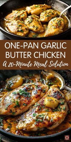 one pan garlic butter chicken in a skillet