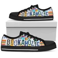 Bookaholic Book Lover Women's Sneakers Converse Style NH08-Gear Wanta Low Top Tennis Shoes, Jordans 13, Soccer Mom Shirt, Mens Tennis Shoes, Witch Sweatshirt, Navy Wife, Roller Girl, Personalized T Shirt, Girls Softball