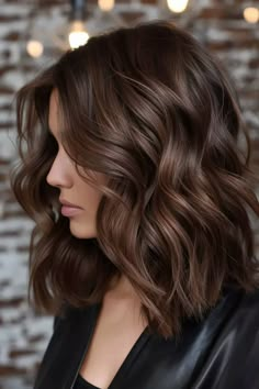 42 Dark Brown Hair With Highlights Hairstyles That Will Add Depth and Dimension Brown Hair Color With Lowlights, Brown Hair Brown Highlights, Dark Brown Hair With Highlights, Medium Brown Hair Color, Brown Hair With Lowlights, 2024 Hair Trends, Highlights Hairstyles, Rambut Brunette, Rainy Street