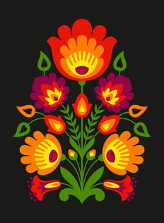 a colorful flower arrangement on a black background