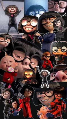 an image of many cartoon characters with their faces in the same style and color scheme