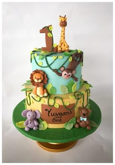 Torturi Baby Shower, Jungle Safari Cake, Jungle Birthday Cakes, Zoo Cake, Jungle Theme Cakes, Animal Birthday Cakes, Wild Birthday Party