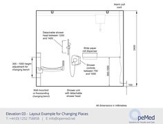 a diagram showing the layout of a bathroom