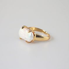 Gold Pearl Charm Open Ring, Baroque Pearl Drop Ring As Gift, Baroque Pearl Ring For Anniversary, Elegant Baroque Pearl Open Ring, Elegant Baroque Pearl Wedding Ring, Elegant Baroque Pearl Ring As A Gift, Elegant Baroque Pearl Ring For Gift, Elegant Baroque Pearl Ring For Wedding, Elegant Baroque Pearl Drop Ring