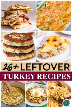 A collage of leftover turkey recipe ideas, including turkey quesadillas, casseroles, turkey soup, and turkey patties, perfect for making the most of holiday leftovers. Potato Recipes Christmas, Leftover Mashed Potato Recipes, Thanksgiving Leftover Breakfast, Turkey Gumbo, Leftover Turkey Curry, Easy Leftover Turkey Recipes, Leftover Turkey Casserole, Leftover Breakfast