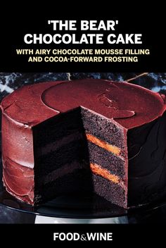 the bear chocolate cake with airy chocolate mousse filling and cocoa forward frosting