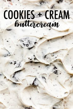 cookies and cream buttercream with text overlay