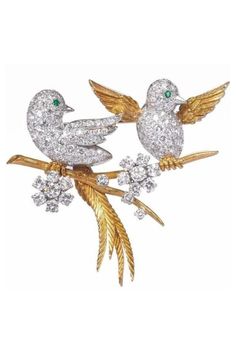 Duck Jewelry, Gemstone Brooch, Ruby Rings, Diamond Brooch, Bird Brooch, Bird Jewelry, Gold Brooches, Lovely Jewellery, Art Deco Jewelry