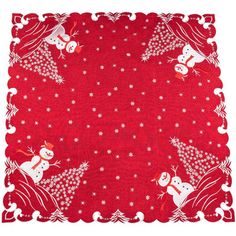 a red bandanna with snowmen on it