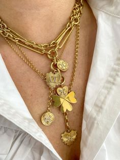 Foundrae Necklaces, Necklace Design Ideas, Gold Necklace Design, Women Gold Necklace, Spring Styling, Create Your Own Story, Custom Charm Necklaces, Golden Goddess, Whimsical Wonderland