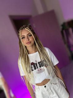 White People Braids, White People With Braids, Braids On White Women, Braids Blonde Hair, Blonde Hair Braids, Medium Long Layered Haircuts, Cowgirl Hairstyles, White Girl Braids, Boho Braid