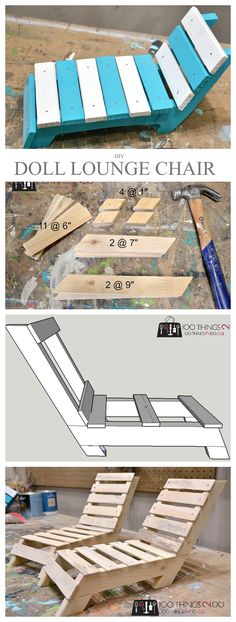 the instructions for how to make an easy diy lounge chair with pallet wood