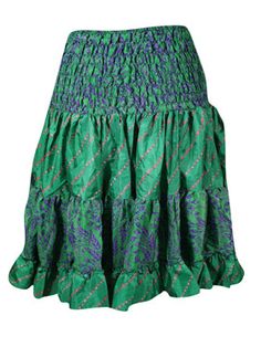 Womens Summer Ruched Skirt Forest Green Beach Recycle Silk Skirts S/M Embrace the summer with the Boho Style Summer Ruched Elastic Skirt! Crafted from recycled silk saree fabric in a vibrant Skirt Forest Green this skirt boasts a flattering short length and a striking floral design. Ideal for beach outings or summer events, this statement piece lets your daring side shine. Available in sizes S/M, the Boho Style Summer Ruched Elastic Skirt combines boldness with sustainability. Its unique and cap Beach Tiered Skirt With Ruched Details, Relaxed Ruched Beach Skirt, Relaxed Ruched Skirt For The Beach, Green Beach Skirt With Gathered Details, Green Gathered Beach Skirt, Beach Green Gathered Skirt, Green Gathered Skirt For Beach, Spring Bohemian Ruched Skirt, Summer Silk Mini Skirt