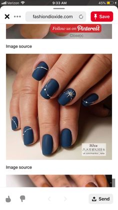 Semi Permanent Nails Ideas, Winter Gel Manicure, Navy Nails Design, Pig Nails, January Nail Designs, Navy Nails, January Nails, Fingernail Designs