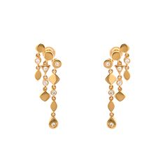 Dangle Diamond Earrings by Kury - Available at SHOPKURY.COM. Free Shipping on orders over $200. Trusted jewelers since 1965, from San Juan, Puerto Rico. Luxury Gold Danglers With Pierced Details, Diwali Story, Dangle Diamond Earrings, Diamond Dangle Earrings, Fairytale Art, Jewel Box, Jewellery Design, Diamond Fashion, Green Stone