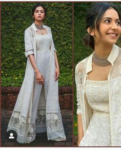 Indowestern Indian Outfits, Palazzo With Shrug Wedding, Western Shrug And Palazzo, Dresses To Wear To A Farewell Party, Lehanga Designs With Shrug, Lehnga Shrug Dress, Lehenga For Farewell Party, Sharara Dress With Shrug, Kurta With Shrug For Women