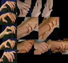 multiple images of hands with different gestures