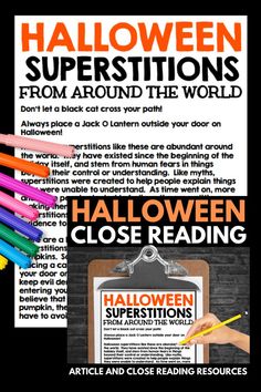 halloween reading resources for students to use in their writing and crafting projects, including an activity