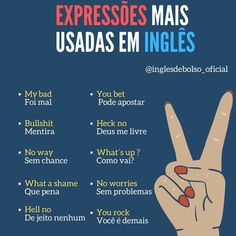 a poster with the words expressoes mais usaas em ingles in spanish