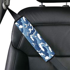 blue wave ocean vintage Car seat belt cover Ocean Vintage, Custom Car Seats, Tricot Fabric, Seat Belt Cover, Custom Car, Blue Waves, Drip Dry, Vintage Car, Seat Belt