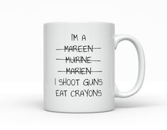 PRICES MAY VARY. **Embrace Marine Pride with the "I'm a Marine I Shoot Guns Eat Crayons" Coffee Mug!** Crafted with the highest quality ceramic material, this mug is built to withstand the daily grind, just like our Marines. Microwave and dishwasher safe, it offers convenience without sacrificing style. Whether you're searching for the perfect graduation ceremony gift for your Marine boyfriend or a thoughtful birthday present for your Marine husband, this mug is sure to hit the mark. It's a remi Marine Husband, Marine Boyfriend, Boyfriend Graduation, Marines Funny, Marine Corps Gift, Coffee Mug Crafts, Husband Birthday Gift, Mug Crafts, Birthday Gifts For Husband