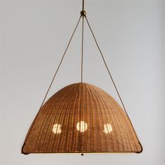 a hanging light with three lights on it