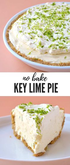 no bake key lime pie on a white plate