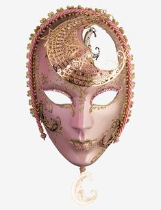 Ottavia is authentic venetian mask in papier mache with metal decoration. Handcrafted according to the original Venice carnival tradition. Manufactured in Venice by the famous venetian masters. Each item is provided with certificate of authenticity. H 40 x L 20 cm Masquerade Aesthetic, Masquerade Ball Dresses, Coding Images, Mask Ball, Mask Carnival, Lace Cape, Ball Mask, Female Mask, Venice Carnival