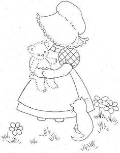 Girls Coloring Pages, Doll Quilt